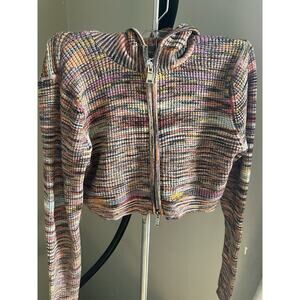 Courage multi colored half hoodie sweater juniors / teens size medium